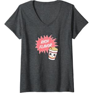 image:imageMaruchan Instant Lunch Rich Flavor Cute Noodle Cup Logo VNeck TShirtDark Heather Grey