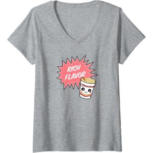 image:imageMaruchan Instant Lunch Rich Flavor Cute Noodle Cup Logo VNeck TShirtHeather Grey