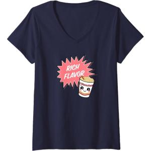 image:imageMaruchan Instant Lunch Rich Flavor Cute Noodle Cup Logo VNeck TShirtNavy Blue