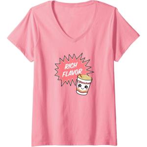 image:imageMaruchan Instant Lunch Rich Flavor Cute Noodle Cup Logo VNeck TShirtPink
