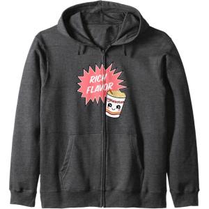 image:imageMaruchan Instant Lunch Rich Flavor Cute Noodle Cup Logo Zip HoodieDark Heather Grey