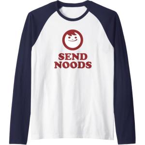 image:imageMaruchan Instant Lunch Send Noods Happy Face Logo Raglan Baseball TeeNavy BlueWhite