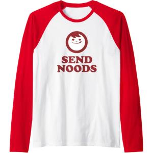 image:imageMaruchan Instant Lunch Send Noods Happy Face Logo Raglan Baseball TeeRedWhite