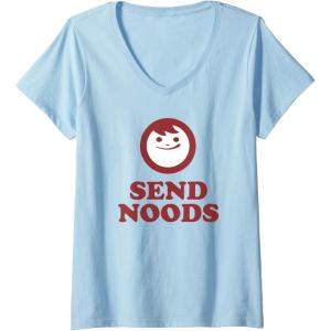 image:imageMaruchan Instant Lunch Send Noods Happy Face Logo VNeck TShirtBaby Blue
