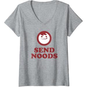 image:imageMaruchan Instant Lunch Send Noods Happy Face Logo VNeck TShirtHeather Grey