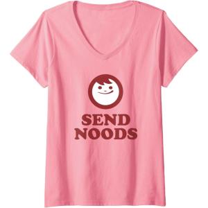 image:imageMaruchan Instant Lunch Send Noods Happy Face Logo VNeck TShirtPink