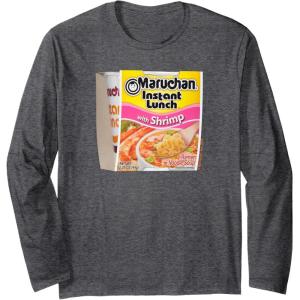 image:imageMaruchan Instant Lunch Shrimp Flavor Package Noodle Cup Long Sleeve TShirtDark Heather Grey