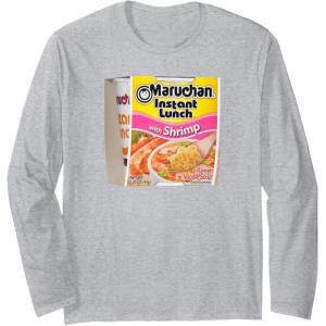 image:imageMaruchan Instant Lunch Shrimp Flavor Package Noodle Cup Long Sleeve TShirtHeather Grey