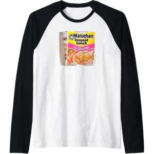 image:imageMaruchan Instant Lunch Shrimp Flavor Package Noodle Cup Raglan Baseball TeeBlackWhite