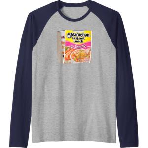 image:imageMaruchan Instant Lunch Shrimp Flavor Package Noodle Cup Raglan Baseball TeeNavy BlueAthletic Heather