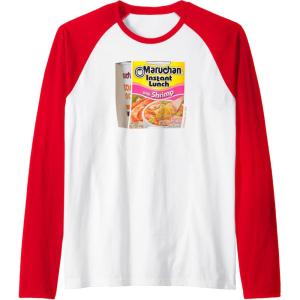 image:imageMaruchan Instant Lunch Shrimp Flavor Package Noodle Cup Raglan Baseball TeeRedWhite