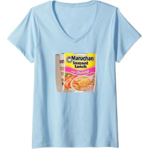 image:imageMaruchan Instant Lunch Shrimp Flavor Package Noodle Cup VNeck TShirtBaby Blue