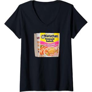 image:imageMaruchan Instant Lunch Shrimp Flavor Package Noodle Cup VNeck TShirtBlack