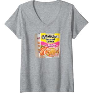image:imageMaruchan Instant Lunch Shrimp Flavor Package Noodle Cup VNeck TShirtHeather Grey