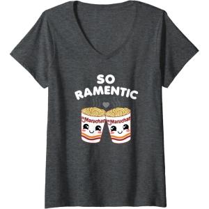 image:imageMaruchan Instant Lunch So Ramentic Lovely Ramen Cups VNeck TShirtDark Heather Grey