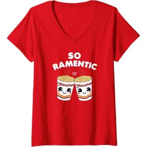 image:imageMaruchan Instant Lunch So Ramentic Lovely Ramen Cups VNeck TShirtRed