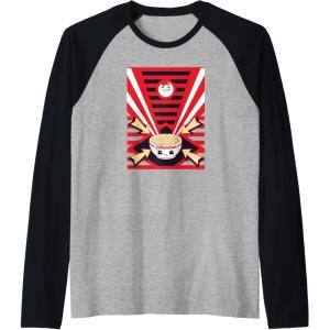 image:imageMaruchan Instant Lunch Super Cute Ramen Bowl Poster Raglan Baseball TeeBlackAthletic Heather