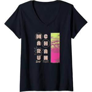 image:imageMaruchan Instant Lunch Tasty Neon Picture Retro Poster VNeck TShirtBlack