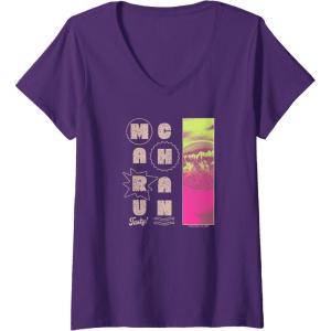 image:imageMaruchan Instant Lunch Tasty Neon Picture Retro Poster VNeck TShirtPurple