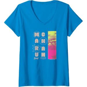 image:imageMaruchan Instant Lunch Tasty Neon Picture Retro Poster VNeck TShirtSapphire Blue