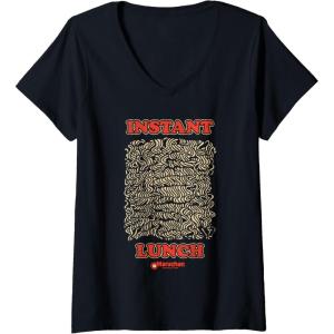 image:imageMaruchan Instant Lunch Uncooked Pasta Distressed Portrait VNeck TShirtBlack