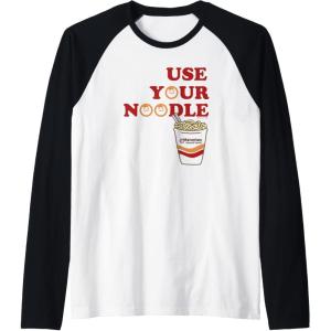 image:imageMaruchan Instant Lunch Use Your Noodle Cup Logo Raglan Baseball TeeBlackWhite