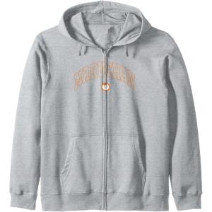 image:imageMaruchan Instant Lunch Varsity Style Font Classic Logo Zip HoodieHeather Grey