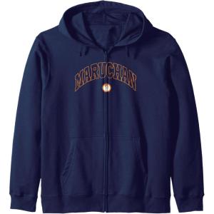 image:imageMaruchan Instant Lunch Varsity Style Font Classic Logo Zip HoodieNavy Blue