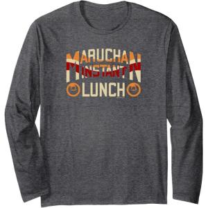image:imageMaruchan Instant Lunch Varsity Style Font Logo Long Sleeve TShirtDark Heather Grey