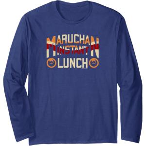 image:imageMaruchan Instant Lunch Varsity Style Font Logo Long Sleeve TShirtNavy Blue