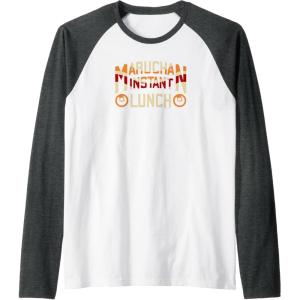 image:imageMaruchan Instant Lunch Varsity Style Font Logo Raglan Baseball TeeDark Heather GreyWhite
