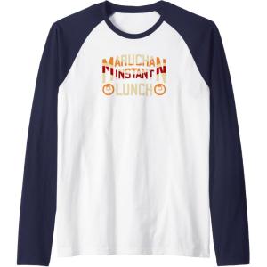 image:imageMaruchan Instant Lunch Varsity Style Font Logo Raglan Baseball TeeNavy BlueWhite