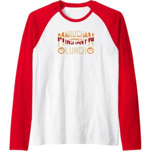 image:imageMaruchan Instant Lunch Varsity Style Font Logo Raglan Baseball TeeRedWhite