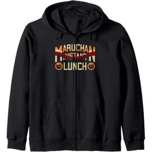 image:imageMaruchan Instant Lunch Varsity Style Font Logo Zip HoodieBlack