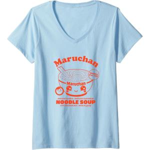 image:imageMaruchan Instant Ramen Instant Happiness Kawaii Bowl Logo VNeck TShirtBaby Blue