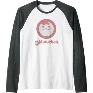 image:imageMaruchan Instant Smile Big Face Logo Raglan Baseball TeeDark Heather GreyWhite