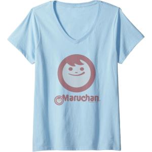 image:imageMaruchan Instant Smile Big Face Logo VNeck TShirtBaby Blue