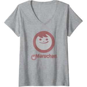 image:imageMaruchan Instant Smile Big Face Logo VNeck TShirtHeather Grey