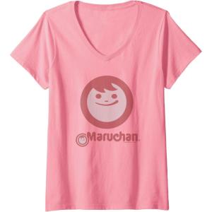image:imageMaruchan Instant Smile Big Face Logo VNeck TShirtPink