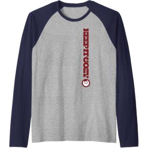 image:imageMaruchan Keep It Cozy Vertical Text Logo Raglan Baseball TeeNavy BlueAthletic Heather