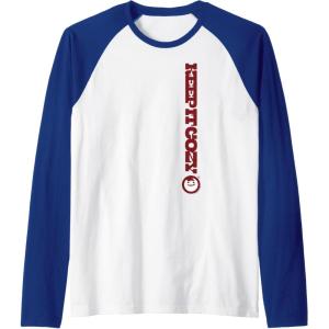 image:imageMaruchan Keep It Cozy Vertical Text Logo Raglan Baseball TeeRoyal BlueWhite