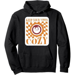 image:imageMaruchan Keep Your Vibes Cozy Checker Smiley Face Logo Pullover HoodieBlack