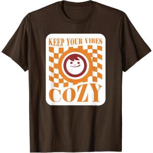 image:imageMaruchan Keep Your Vibes Cozy Checker Smiley Face Logo TShirtBrown