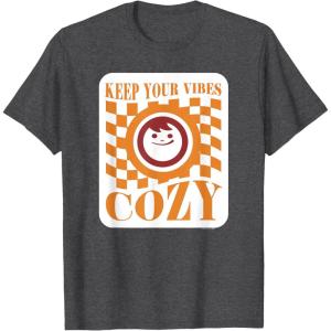 image:imageMaruchan Keep Your Vibes Cozy Checker Smiley Face Logo TShirtDark Heather Grey