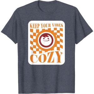 image:imageMaruchan Keep Your Vibes Cozy Checker Smiley Face Logo TShirtHeather Blue
