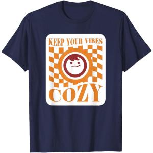 image:imageMaruchan Keep Your Vibes Cozy Checker Smiley Face Logo TShirtNavy Blue