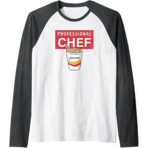 image:imageMaruchan Professional Ramen Noodle Chef Raglan Baseball TeeDark Heather GreyWhite