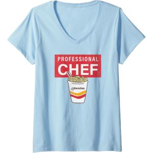 image:imageMaruchan Professional Ramen Noodle Chef VNeck TShirtBaby Blue