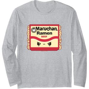 image:imageMaruchan Ramen Beef Flavor Angry Kawaii Package Long Sleeve TShirtHeather Grey