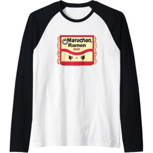 image:imageMaruchan Ramen Beef Flavor Angry Kawaii Package Raglan Baseball TeeBlackWhite